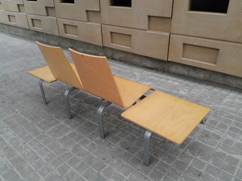 banco interior sala espera metal madera 43_5-84x206x51 (68eu.) 1u